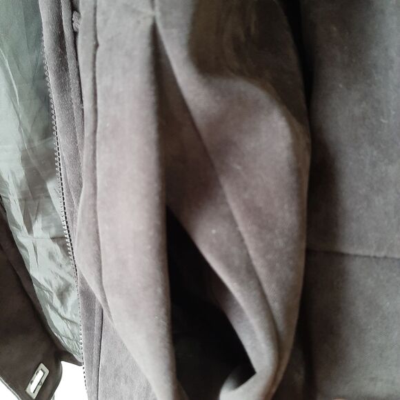 Fleet Street Faux Suede Velvety  Heavy Winter Coat Jacket Brown size Large - Picture 7 of 12